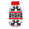 Jersey de punto navideño con estampado de renos para perros pequeños y medianos, acogedor - XS / Patrón de Reno Negro
