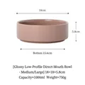 Ciotola per animali in ceramica rosa lucida da 1000 ml e diametro 18 cm per cani e gatti - Medio Grande / Marrone Caffè Lucido