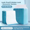 Disposable pet training pads, Size M 45x60cm, 50 count leak-proof blue puppy pads - Economy Thin Style / Economy Thin Medium (50 Sheets) / Blue