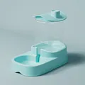 Distributeur automatique de nourriture et d'eau pour animaux en bleu clair minimaliste - Abreuvoir Bleu 2.2L