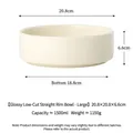 Ciotola grande in ceramica avorio per animali, capacità 1500ml con dimensioni dettagliate - Taglia L / Bianco Crema Lucido