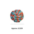 Palla di corda di cotone per cani, arancione, grigio e verde acqua, 6,5 cm, 65 g - Palla di Corda Intrecciata Tricolore / Medio (circa 6,5 cm) / Arancione