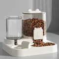 Automatische voerbak voor huisdieren met waterfles en deksel met kattenoren design - Transparant / Transparant