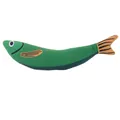 Interaktives grünes Plüsch-Fischspielzeug für Katzen mit gewebter Schuppenstruktur - Degenfisch-Stil / 25x5x6cm / Grün