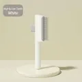 Professional white pet self-cleaning slicker brush for dogs and cats with dual-height teeth - Long and Short Teeth / 19x7cm / White