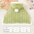 Cozy soft green hooded pet cloak with square textured pattern for small dogs and cats - S / Green