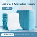Large thick absorbent pet training pee pads for dogs size L 60x60cm pack of 40 sheets - Economy Thin Style / Economy Thin Large (40 Sheets) / Blue