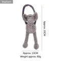 Jouet pour chien éléphant en peluche avec poignée en corde de coton - Éléphant avec Boucle en Corde de Coton