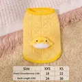 Chaleco acolchado amarillo para cachorros con pollito, ropa de invierno para gatos pequeños - XXS / Pollo