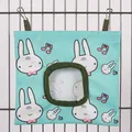 Hanging pet hay feeder bag with cute rabbit pattern for small animals and guinea pigs - Bunny (1 Hole) / S / Mint Green