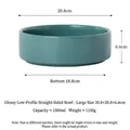 Grande ciotola in ceramica lucida per animali 1500ml diametro 20,8cm per cani gatti - Taglia L / Verde Grigio Lucido
