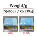 Weight comparison detail for small and extra-large sizes of blue sequined sleeveless banquet dress - S / Dresses / Light Blue