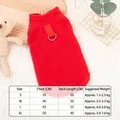 Warmer roter verdickter Fleece-Hundepullover mit D-Ring für die Leinenbefestigung - S / Rot
