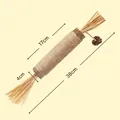 Natürliches Silberwein-Katzenkauspielzeug mit Sisalseil und Bast 38cm - Riesiger Silberwein-Stick