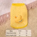 Chaleco acolchado amarillo para mascotas con detalle de pato de peluche - XXS / Pato