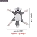 Jouet en peluche raton laveur pour chien avec cordes pour mâcher et jouer activement. - Raton Laveur Gris