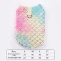 Soft rainbow gradient plush pet vest with leash D-ring harness for small dogs and cats - S / Colorful