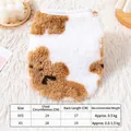 Gilet caldo in peluche per animali con motivo maculato marrone per piccoli cani e gatti - XS / Orso Bianco con Papillon