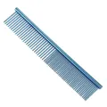 Professioneller blauer Edelstahl-Haustierkamm für die Fellpflege und zum Entwirren - 19x3.3cm / Blau