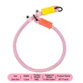 Guinzaglio per cani a strozzo rosa in corda intrecciata con manici regolabili - Guinzaglio con Collare a Scorrimento / Larghezza 1.2cm / Rosa