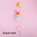 Gioco interattivo per gatti da appendere con palline colorate e frange luccicanti - Stile Paillettes