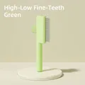 Professional light green pet grooming comb with fine teeth for effective de-shedding - Long and Short Teeth / Green