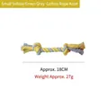 Piccola corda di cotone per cani in giallo, verde e grigio, lunga 18 cm e pesa 27 g. - Piccolo (circa 18cm) / Giallo