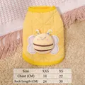 Chaleco acolchado amarillo para cachorros con abeja de peluche para perros pequeños y gatitos - XXS / Abeja