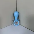Close-up of blue spiked TPR pet pacifier chew toy showing textured surface for teething - L / Macaron Blue