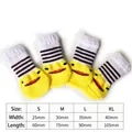 Chaussettes antidérapantes pour animaux avec motif canard jaune pour chiens - S / Canard jaune