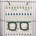 Durable canvas hanging hay bag with forest print for rabbits and guinea pigs feeding - White Forest (2 Holes) / M / Off White