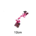 12cm durable pink and white braided cotton rope dog toy for dental cleaning and training - Single Rope Knot / 12cm
