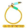 Guinzaglio a catena a P in treccia gialla resistente con cursori in silicone regolabili per cani - Guinzaglio con Collare a Scorrimento / Larghezza 1.2cm / Giallo