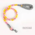 Elastic shock-absorbing dog leash with yellow and pink gradient and soft foam handle - Yellow Pink Gradient