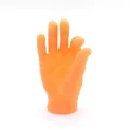 Small orange soft silicone finger puppet hand toy for pets or gag gifts fun play - Pet Grooming Glove (OK Gesture)