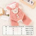 Cozy pink teddy bear overalls for small dogs and cats, warm winter fleece pet outfit. - S / Pink