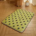 Grüne geblümte Sommer-Kühlmatte für große Hunde auf Holzfußboden, SKU-Ansicht - Kühlmatte / Mittel (70*55CM) / Grünes Blumenmuster