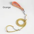 Adjustable orange and green woven P-leash for medium and large dogs - Slip Lead Braided / 0.8x180cm / Orange