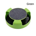 Green interactive rotating cat puzzle toy with plush mouse and felt top scratch pad - Amusement Plate / Box Packaging / Green