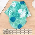 Stylish summer Hawaiian tropical monstera leaf print dog shirt in vibrant green - XS / Green