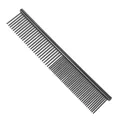 Professioneller schwarz galvanisierter Edelstahl-Pflegekamm für Hunde und Katzen - 19x3.3cm / Schwarz