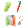 3-piece dog chew rope toy set featuring carrot, slipper, and ball shapes for teething. - Three-Piece Set / 3-Piece Set Single Ear Ball + Carrot + Slipper