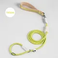 Fluorescent yellow heavy-duty dog leash P-chain with white leather accents - Slip Lead Braided / 0.8x180cm / Yellow