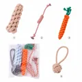 Détail de divers jouets à mâcher pour chiens en corde de coton durable en forme de carotte - Set de 4 Pièces à Nœud de Corde 1