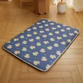 Blaue Hundekühlmatte mit beigen Bärenmustern und Wellensteppung. - Kühlmatte / Mittel (70*55CM) / Marineblau