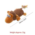 Jouet en peluche pour chien singe avec corps en velours côtelé et queue en corde, taille 21 cm. - Singe Brun
