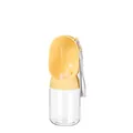 Draagbare hondenwaterfles met gele lekvrije dispenser en polsbandje voor reizen. - Drinken 350ml / Geel