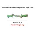 Piccolo giocattolo da masticare da 18 cm in corda di cotone giallo verde grigio - Piccolo (circa 18cm) / Verde
