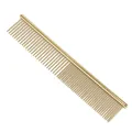 Premium vergoldeter Haustierkamm aus Edelstahl mit doppelseitigem Zahnabstand-Design - 19x3.3cm / Gold