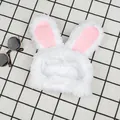 Cute plush white rabbit ear hat for cats and small dogs costume accessory white - One Size / White